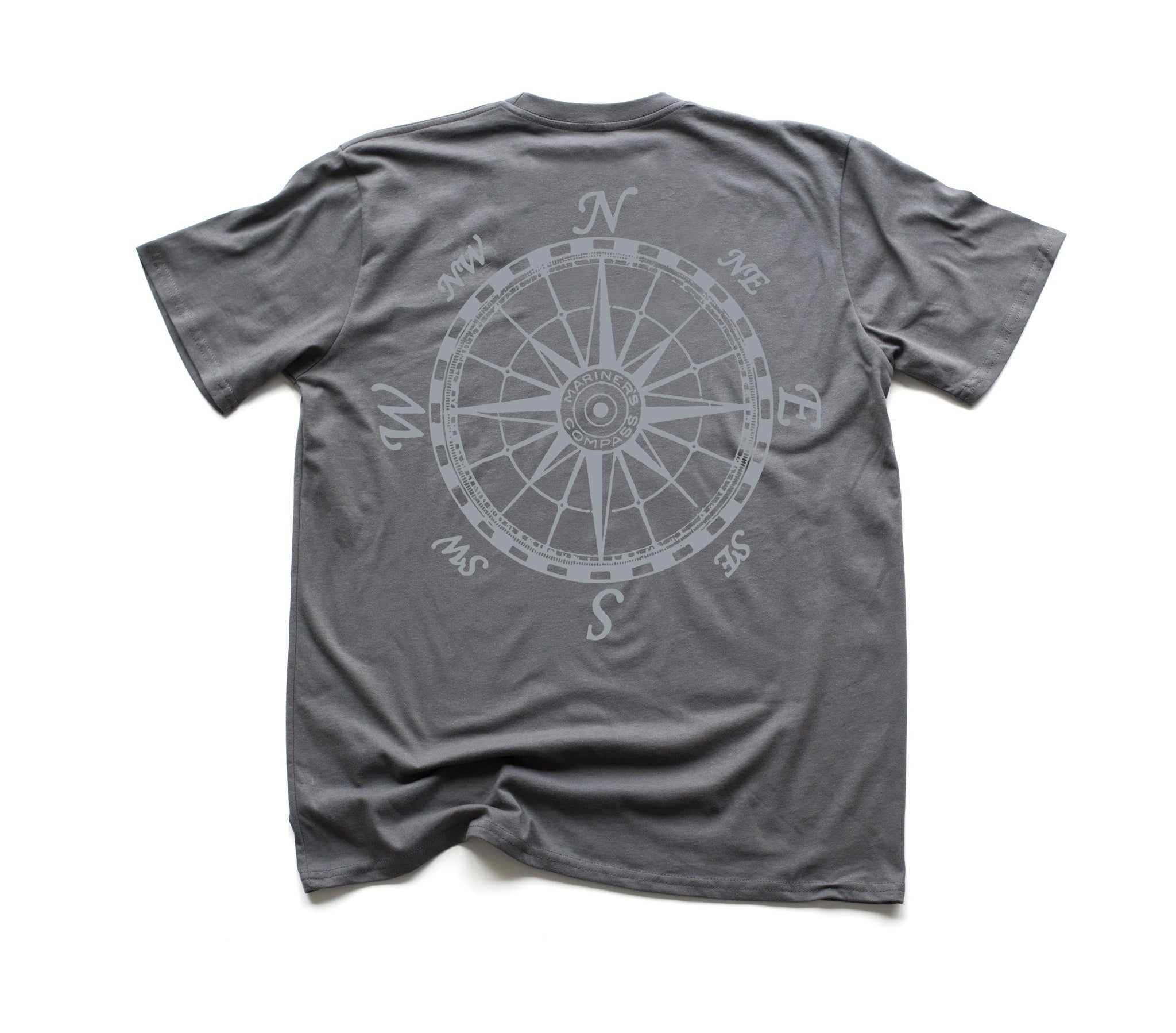 Mariner's Compass Organic Short Sleeve - Slate w/ Grey Design